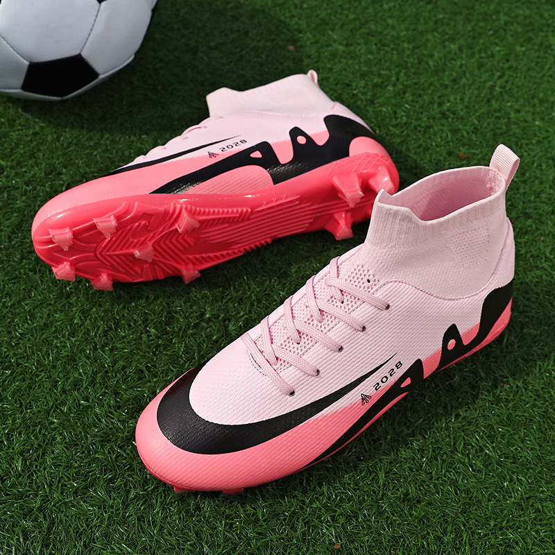 Zapatos de fútbol transfronterizos de alto nivel, zapatos de fútbol de clavos largos para hombres y mujeres, zapatos de entrenamiento de clavos para estudiantes jóvenes, comercio exterior al por mayor