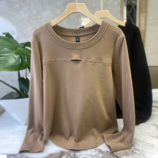 Plus size chubby girl trendy clothes cool spring and autumn New elegant unique fried street chic sweet and spicy women's short T-shirt 3328