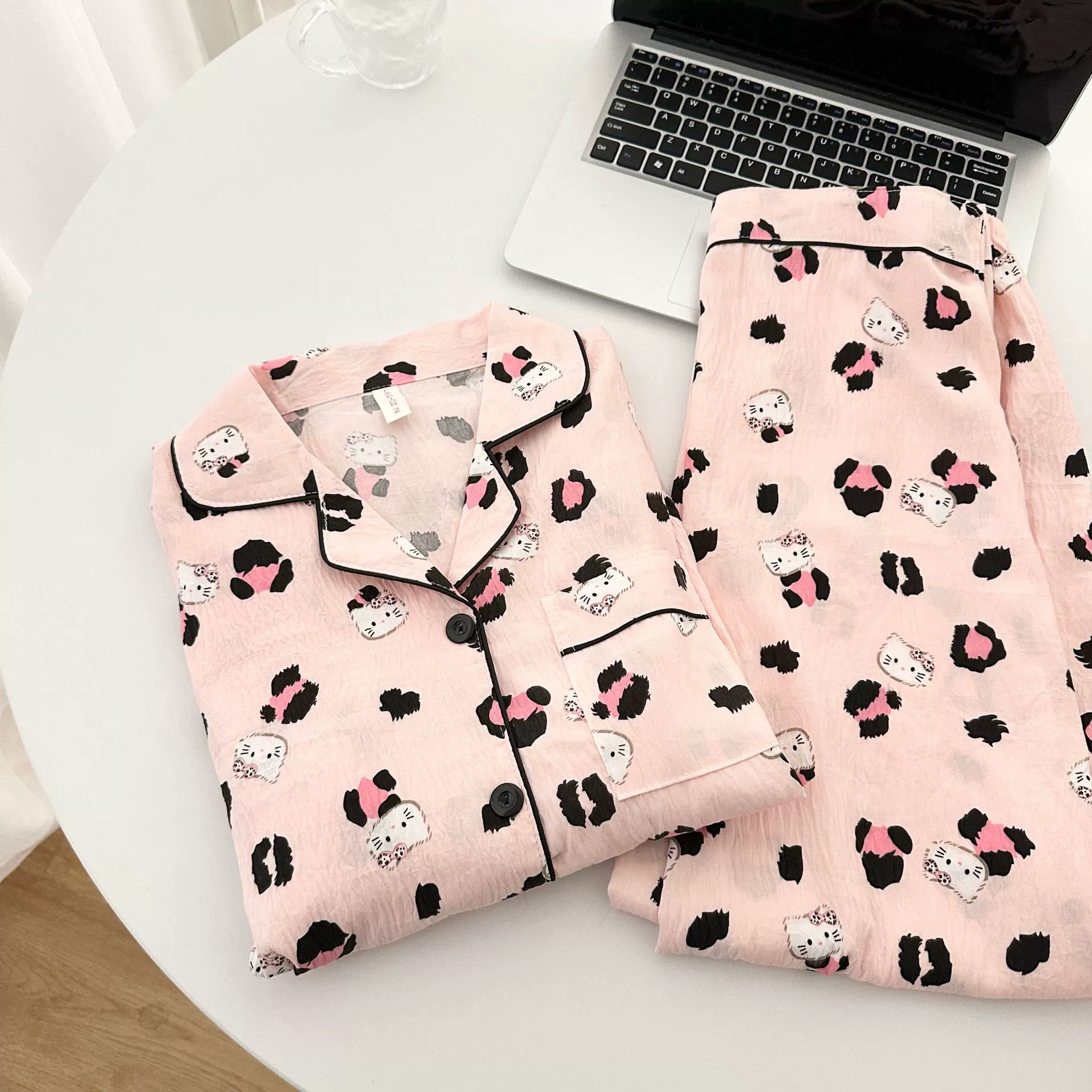 Autumn Cartoon Pajama Set — Long-Sleeve Top, Trousers & Cardigan, Sizes M–XXL, Multi-Color