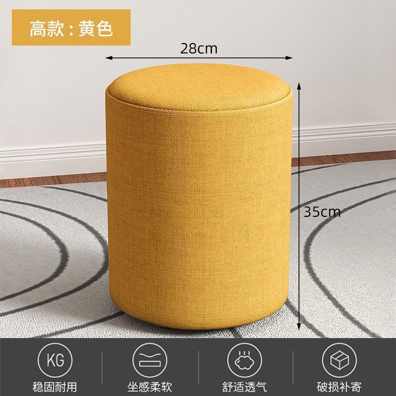 布製の小さなスツール、家庭用の低いスツール、ファッショナブルな丸いスツール、シンプルなリビングルームのソファ、靴交換用のスツール、クリエイティブなブロック|undefined
