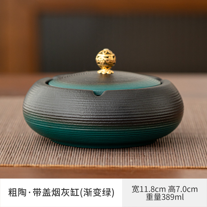 Cenicero de cerámica de gran tamaño, personalidad creativa, hogar retro estilo chino, sala de estar de lujo ligera, cenicero de tendencia de oficina