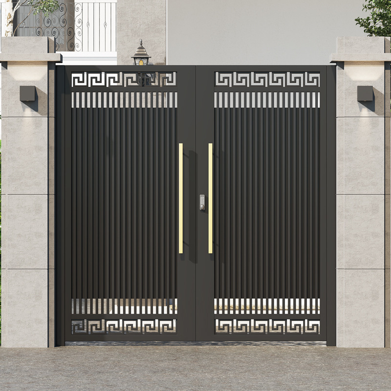 Aluminum Alloy Courtyard Door New Chinoiserie Garden Door Modern House Electric Gate Rural Self-built House Iron Yard Door