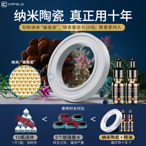 太阳能车载香薰摆件除异味持久留香自动旋转香薰机汽车用品装饰