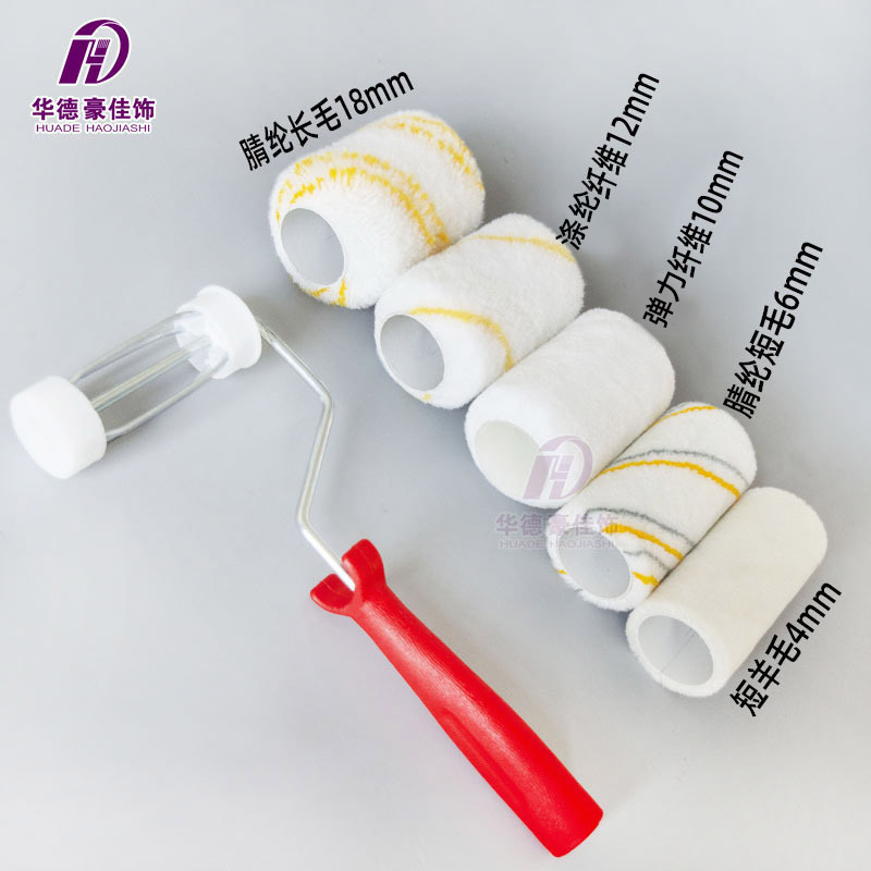 Rodillo de pintura de 4 pulgadas Funda de lana americana Pelo corto Pelo medio Pelo largo Pelo trazado Cepillo de rodillo Huade de 10 cm Resistente a la disolución