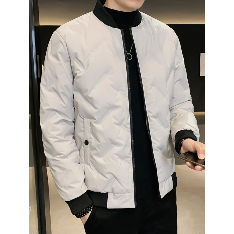 Chaqueta de pluma para hombres 2023 invierno nuevo corto ligero de cuello vertical suelto chaqueta de abrigo de moda de abrigo de abrigo de moda para hombres