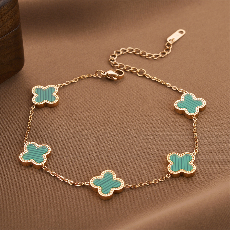 Joyas transfronterizas europeas y americanas Pulsera de acero de titanio de todo fósforo Versión coreana del temperamento bohemio Pulsera de acero de titanio que no se desvanece Joyería femenina