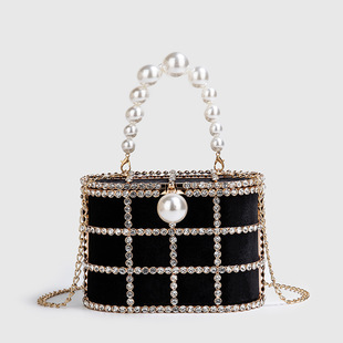 2025 Summer French Niche Bag Large Capacity Metal Pearl Bag Easiest for Match Diagonal Evening Bag Internet Celebrity Same Style