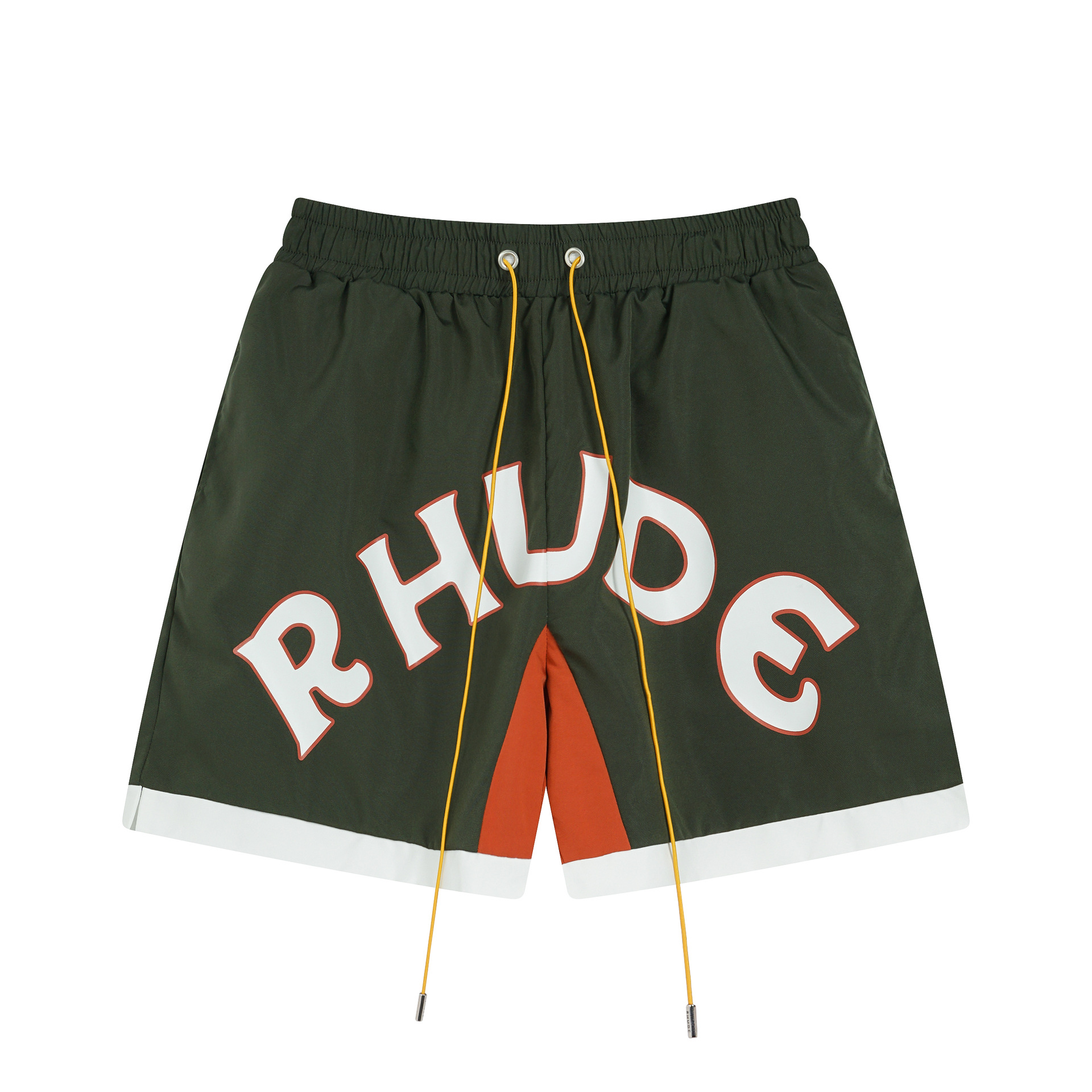 Rhude Logo Basketball Swim Shorts Forest Green