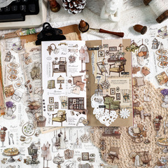 infeelme PET segmented tape Retro prologue series Retro account DIY material decorative stickers 6 pieces