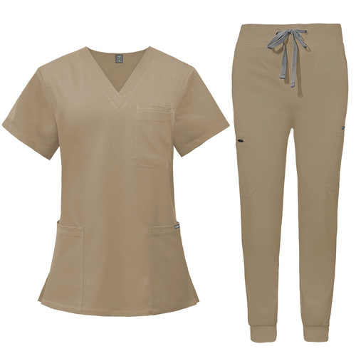 New Product Double Layer Multifunctional Pocket Nurse Uniform Surgery Anesthesia Worker Short Sleeve Pants Set