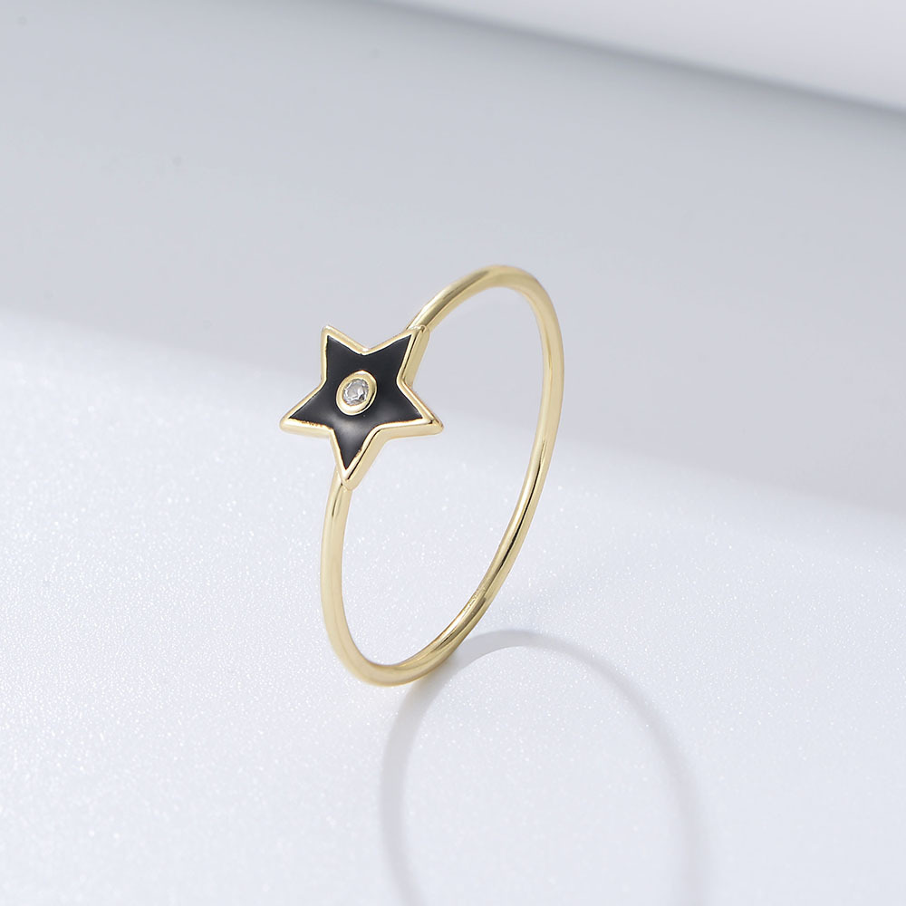 Venta caliente transfronteriza europea y americana s925 plata esterlina personalizada colorido pentagrama estrella gota anillo de aceite nicho ins estilo pulsera para las mujeres