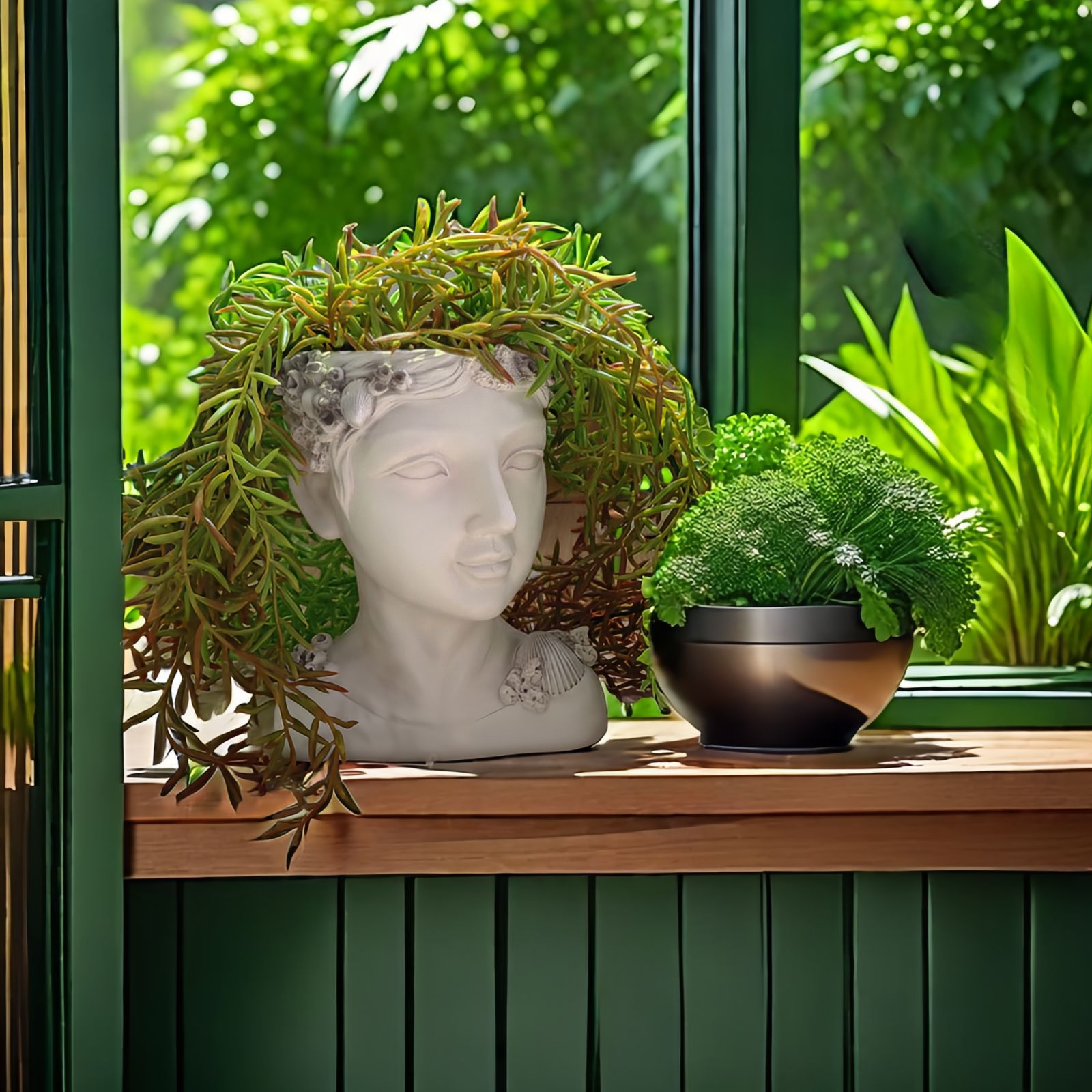 Transfronterizos hogares de almacenamiento jardín creativo cuerpo grueso de resina verde adornos decorativos hechos a mano lindos