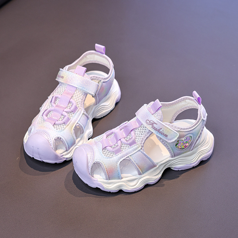 Niñas sandalias de moda versátiles 2026 verano nuevo tipo de sandalias de cabeza suave para niños zapatos deportivos ociosos para niños mayores image 3