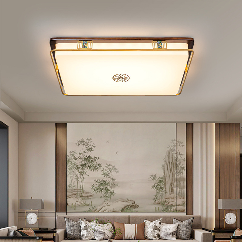 Grand View Garden nuevo estilo chino sala de estar lámpara de techo, estilo chino Zen lámpara de comedor dormitorio lámpara de techo Zhongshan lámpara 667L