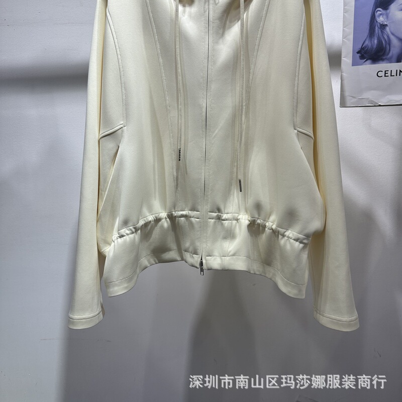 南油高端东大门时尚双拉链连帽卫衣短外套女春秋百搭小众上衣开衫|undefined