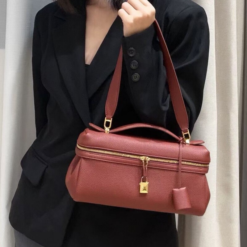 Cross-border best-selling LP29 lunch box bag, made of top-layer cowhide, a stylish box-shaped handbag, toast bag, and crossbody bag for women Cross-border best-selling LP29 lunch box bag, made of top-layer cowhide, a stylish box-shaped handbag, toast bag, and crossbody bag for women