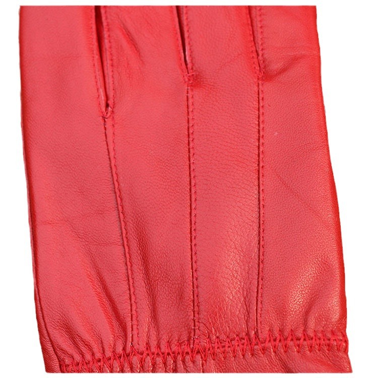 Nuevo Otoño e Invierno guantes de piel de oveja para mujer coloridos y cálidos forrados de lana a prueba de frío al aire libre guantes de cuero de dedo completo invierno