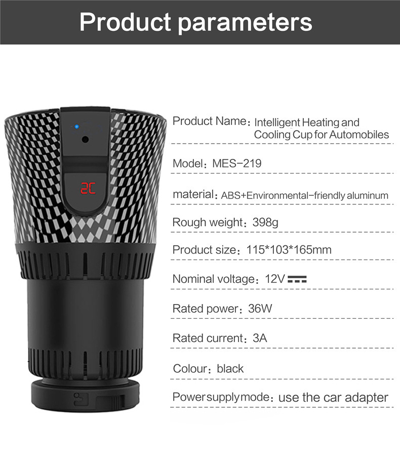Cross-Border Car-Mounted Hot and Cold Cup, Refrigeration Cup, Heating Cup, 12V Office Car Hot and Cold Cup, Household Mini Refrigerator