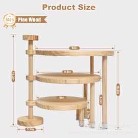 木质旋转桌面甜品蛋糕置物架家用摆件实木多用儿童手办展示架
