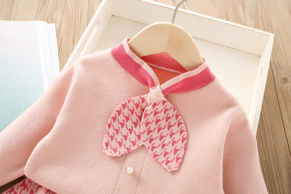 Cute Bow Knot Polyacrylonitrile Fiber Girls Clothing Sets display picture 5