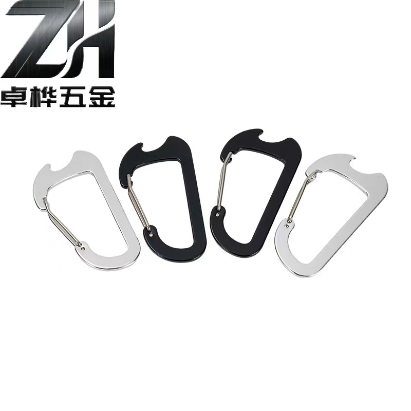 D-Shaped Carabiner Aluminum Alloy Hanging Buckle Outdoor Climbing Safety Buckle Multi-Functional Spring Hook Backpack Hook Wholesale