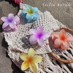 卵の花のヘアピンの大きいサイズのはさみの女性の高級感の2024新型のヘアピンの後頭部の花のサメのクリップの髪飾り