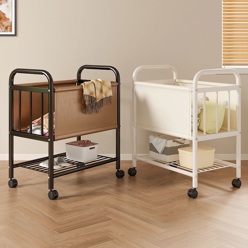 Double-Layer Dirty Clothes Basket Internet Celebrity Household Laundry Basket Dirty Clothes Basket Removable Wheeled Dirty Clothes Storage Trolley Large Capacity