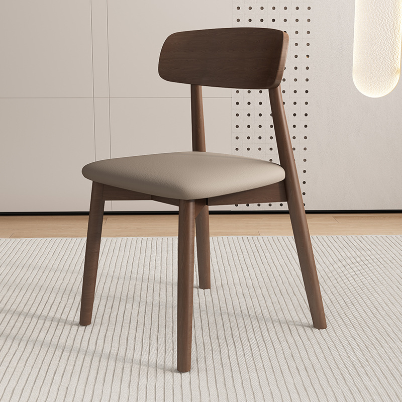 Silla de comedor de madera sólida, silla de comedor de madera nórdica, silla de comedor, silla de respaldo, silla de ganoderma lucidum