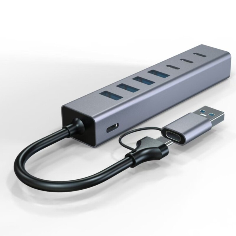 7-in-1 Docking Station USB Hub3.0 Docking Station 4-Port Usb+3-Port Type-C Hub Pd Power Supply