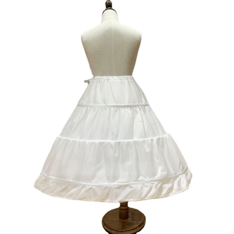 Children's Puffed Petticoat Skirt, 3-Layer with Single Steel Hoop, 55 cm, Sizes 110–170