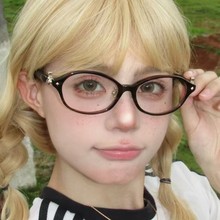 2025新款西太后同款日系中古风复古小土星眼镜框红棕色可配近视女