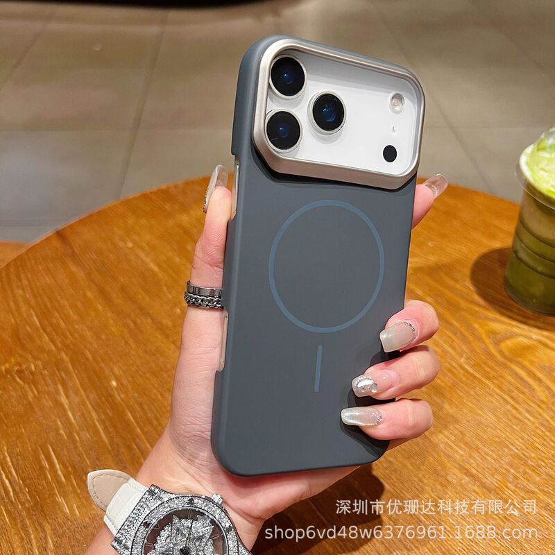 适用iPhone17Promax金甲磨砂磁吸手机壳苹果16镂空按键超薄PC护套|undefined
