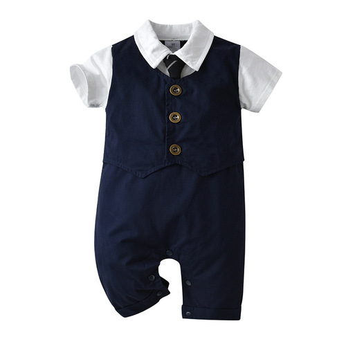 Foreign trade children's clothing wholesale first-hand supply boys summer short-sleeved rompers baby one-piece baby clothes