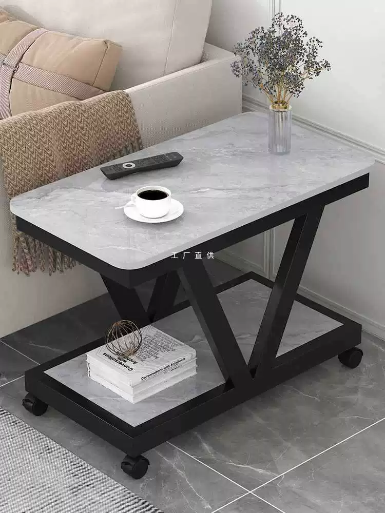 ✅ Легкий роскошный диван из сланца, приставной столик, боковой шкаф, угловой столик, небольшой столик для интернет-знаменитостей в гостиной, небольшой журнальный столик, мини-съемный