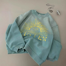 男童秋季长袖卫衣2026新款大儿童男孩春秋款装痞帅渐变T恤上衣潮