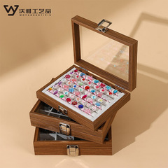 Walnut Wood Pattern Dustproof Cover Jewelry Box Bracelet Necklace Ring Earring Necklace Box Jewelry Storage Box