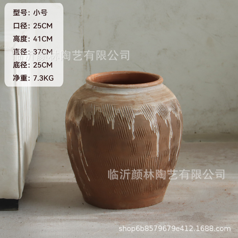 Tarjeta de cerámica retrógrada gran maceta de cerámica gran maceta de cerámica decoración gran tarjeta de cerámica de cerámica local hotel de alojamiento suave maceta de cerámica