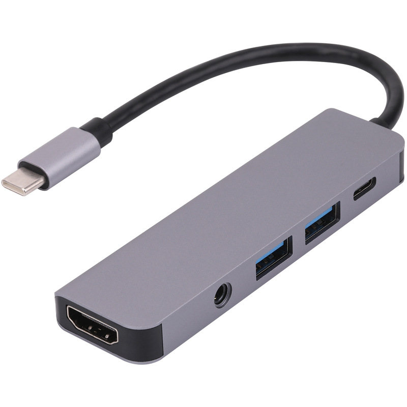 Factory Direct Sales Type-C Five-In-One Docking Station with Audio Dual Usb3.0 Pd Fast Charging HDMI Docking Station Factory Direct Sales Type-C Five-In-One Docking Station with Audio Dual Usb3.0 Pd Fast Charging HDMI Docking Station