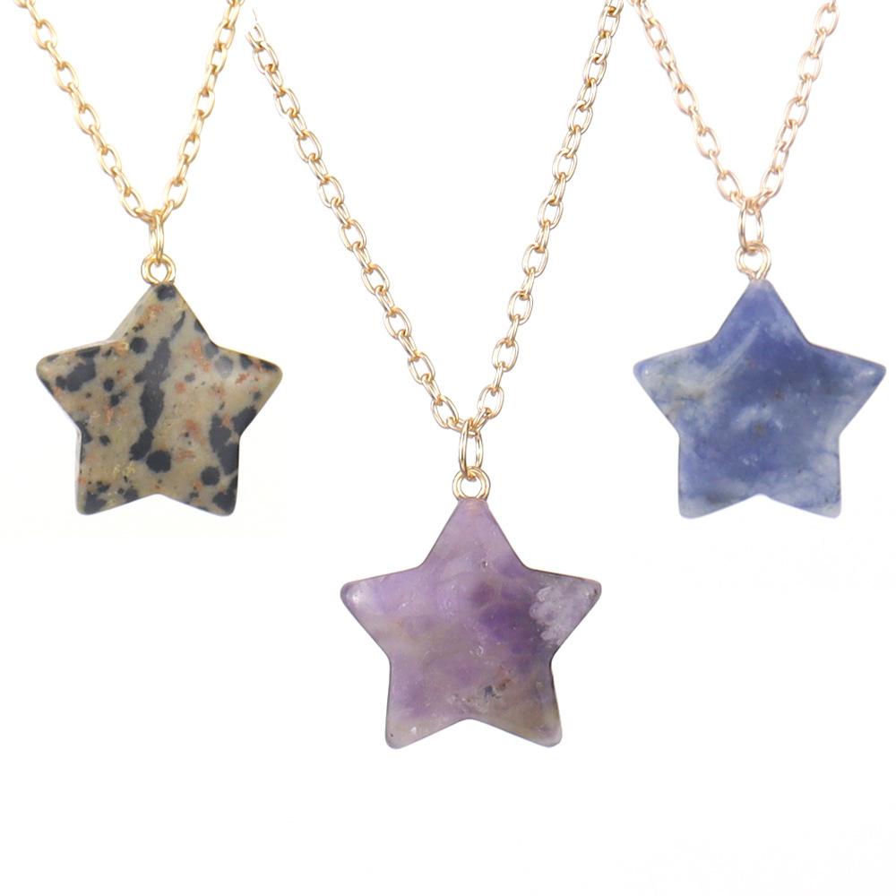 natural stone Material Simple Style Star Natural Stone Handmade Pendant Necklace 1 Piece