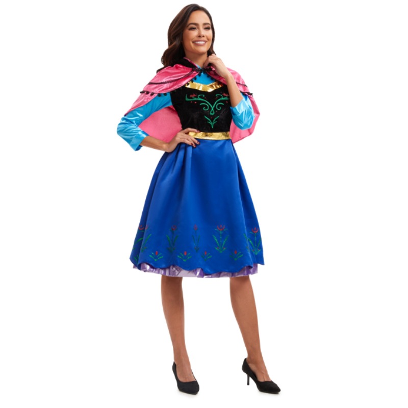 Disfraz de cosplay de Frozen, vestido de Anna, tallas S-4XL, disfraz de Halloween, traje de reina para juegos de rol y actuaciones.
