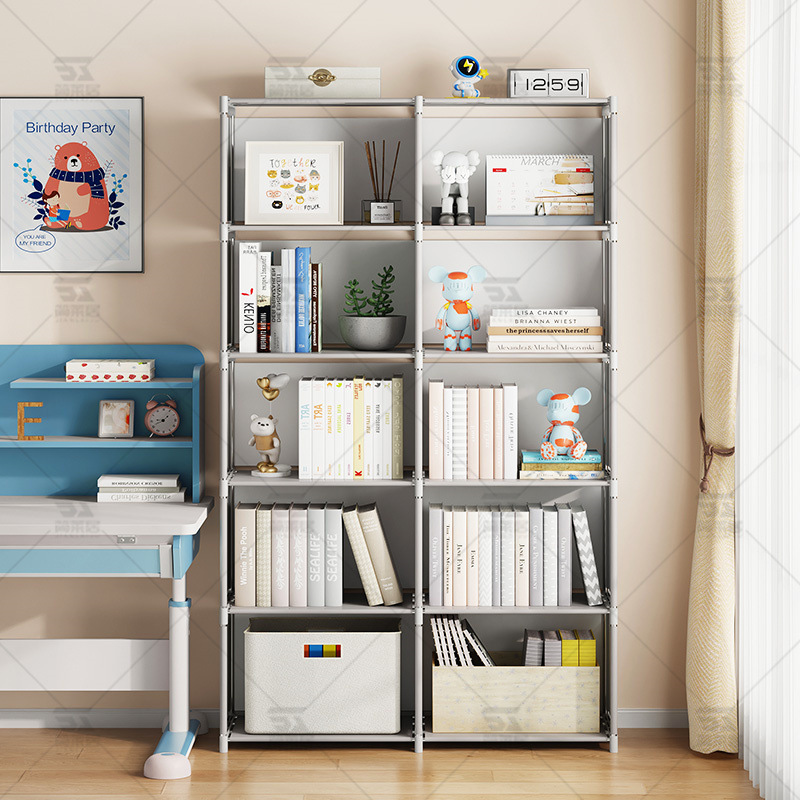 Simple bookshelf, floor-standing storage rack, student bookshelf, children's storage rack, wall-mounted shelf cabinet, assembled storage cabinet