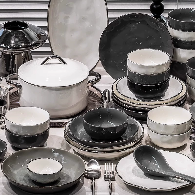 Set, ceramic tableware, light luxury style, high-quality style