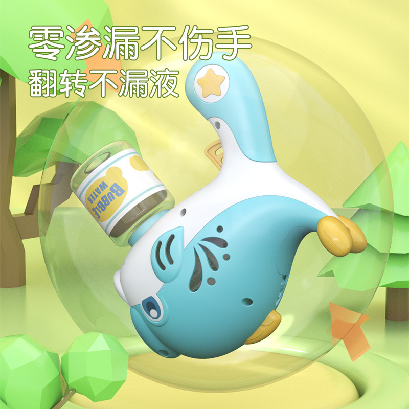 Pistola de burbujas eléctrica automática en forma de delfín, juguete para niños al aire libre