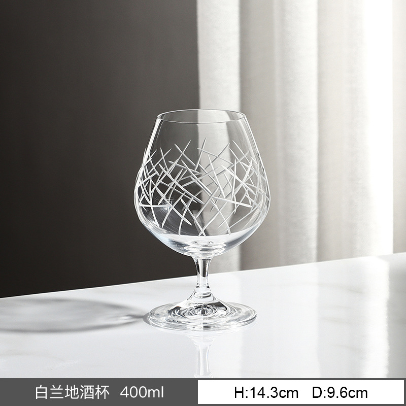 Taza de cristal sin plomo importada de la República Checa Edo cortado personalizado taza de vino tinto de brandy personalizada