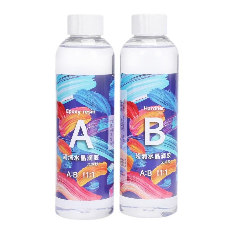 Paquete de material de bricolaje transfronterizo epoxi epoxi ab pegamento 1:1 cristal de alta permeabilidad epoxi arte epoxi pegamento duro