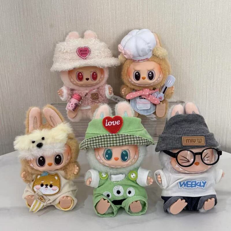 Only Selling Clothes] 17cm Pendant Blind Box Labubu Doll Clothes Keychain Labubu Doll One-Piece Clothes Cute