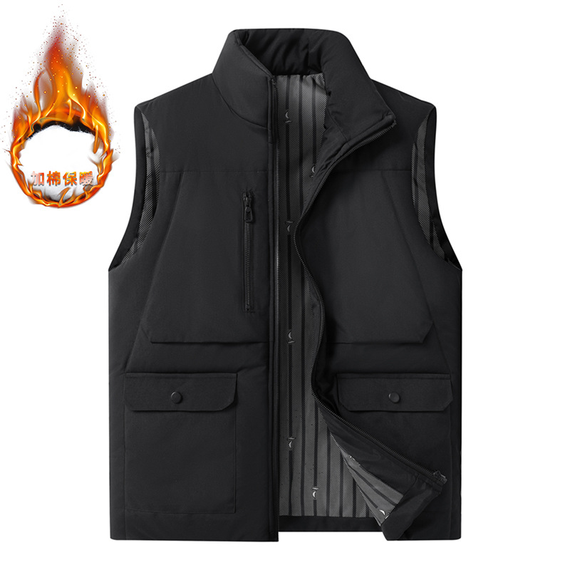 Nuevo estilo de moda otoño y invierno más veludo engrosado chaleco impresión logotipo de cuello alto calentamiento caballo clip impresión ropa de trabajo image 3