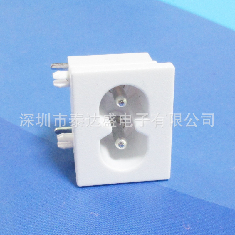 2.35mm铜芯白色中8字充电接口23*18白色适配器通用AC电源插座DB-8