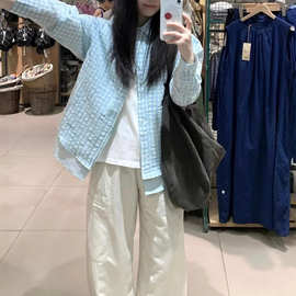 刺绣假两件格子衬衫外套女春秋季新款宽松休闲拼接衬衣女长袖上衣