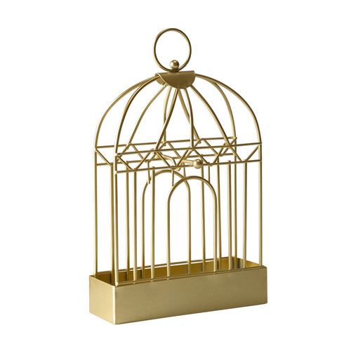 Creative Nordic birdcage wrought iron mosquito coil holder with gray plate household mosquito coil plate golden black home accessories